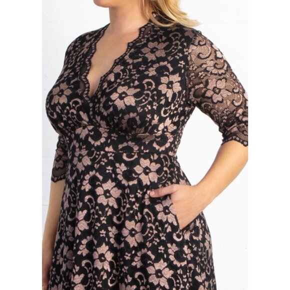 Kiyonna Mon Cherie Plus Size Lace Dress Size 1x EUC - Picture 4 of 5
